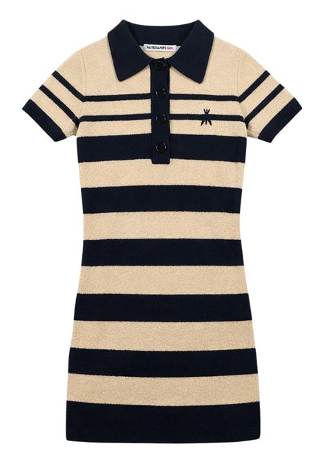 Abito bambina blu/sabbia in cotone Patrizia Pepe | 7A0619BLU/SABBIA