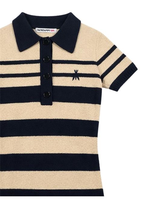 Abito bambina blu/sabbia in cotone Patrizia Pepe | 7A0619BLU/SABBIA