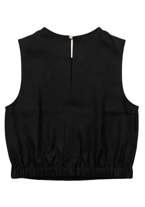 Top bambina nero in lino Patrizia Pepe | 7C0274NERO