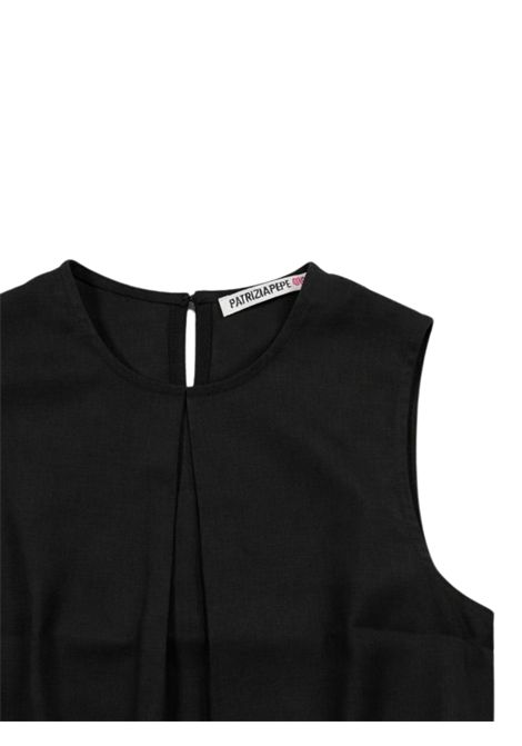 Top bambina nero in lino Patrizia Pepe | 7C0274NERO