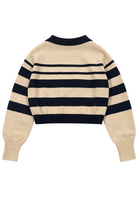 Maglia bambina blu/sabbia in cotone Patrizia Pepe | 7K0074BLU/SABBIA