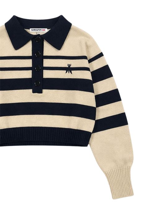 Maglia bambina blu/sabbia in cotone Patrizia Pepe | 7K0074BLU/SABBIA