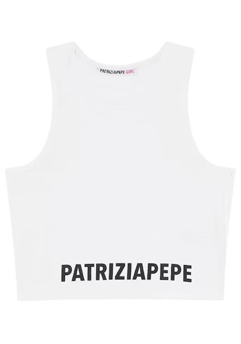 White viscose tank top for girls Patrizia Pepe | 7M0808/MABIANCO