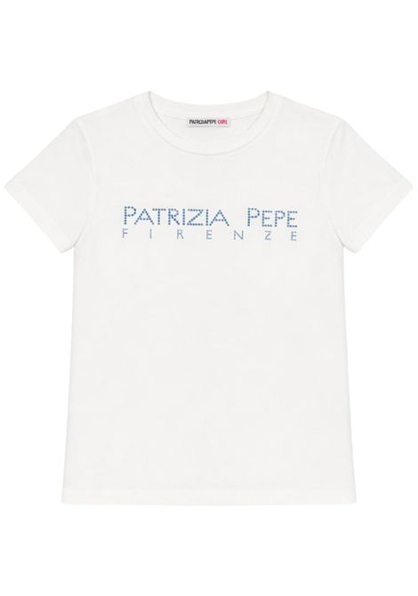T-shirt bambina bianca in cotone Patrizia Pepe | 7M0809BIANCO/BLU