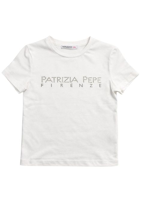 T-shirt bambina bianca in cotone Patrizia Pepe | 7M0809BIANCO/NERO