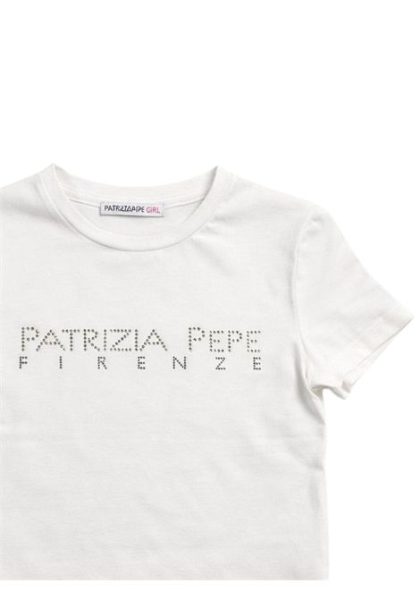 T-shirt bambina bianca in cotone Patrizia Pepe | 7M0809BIANCO/NERO