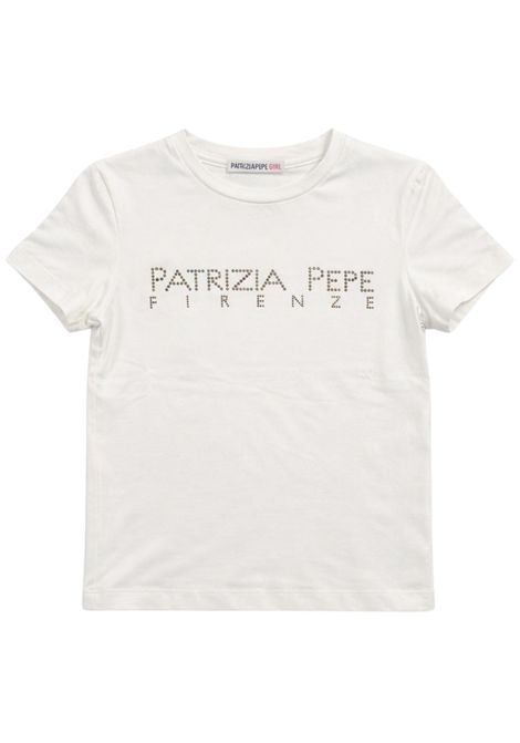 T-shirt bambina bianca in cotone Patrizia Pepe | 7M0809BIANCO/ORO