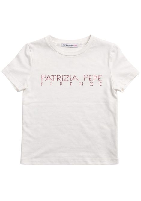 T-shirt bambina bianca in cotone Patrizia Pepe | 7M0809BIANCO/ROSA