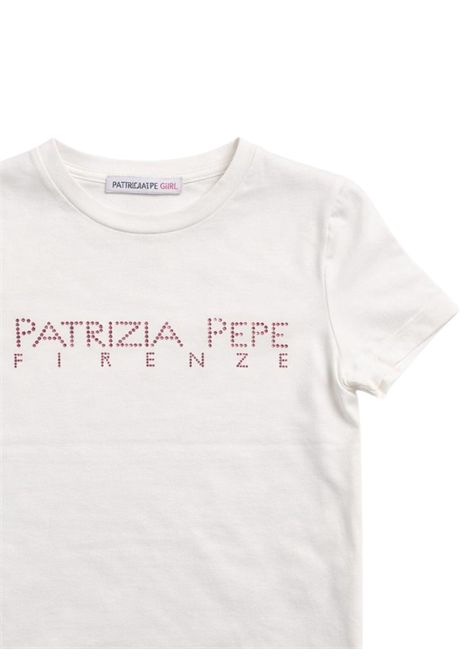T-shirt bambina bianca in cotone Patrizia Pepe | 7M0809BIANCO/ROSA