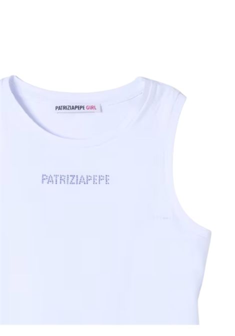 White cotton tank top for girls Patrizia Pepe | 7M0813/MABIANCO