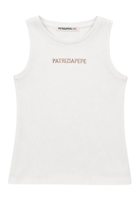 White/lilac cotton top for girls Patrizia Pepe | 7M0813BIANCO/LILLA