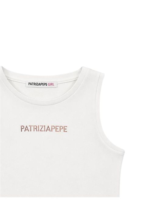 White/lilac cotton top for girls Patrizia Pepe | 7M0813BIANCO/LILLA