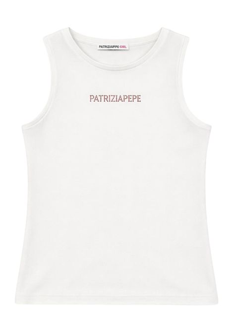 White/red cotton top for girls Patrizia Pepe | 7M0813BIANCO/ROSSO