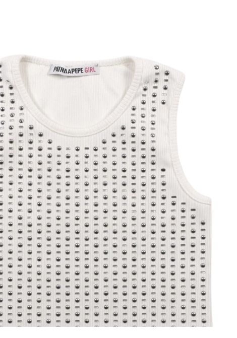 Canotta bambina bianca in cotone Patrizia Pepe | 7M0906BIANCO
