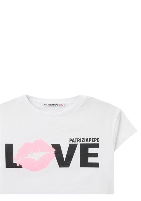 White cotton T-shirt for girls Patrizia Pepe | 7M0920/MABIANCO