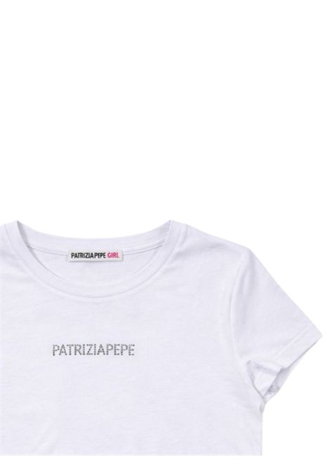 White cotton T-shirt for girls Patrizia Pepe | 7M0926/MABIANCO