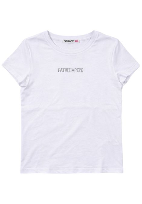 White cotton T-shirt for girls Patrizia Pepe | 7M0926/MABIANCO