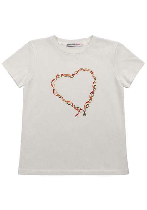 T-shirt bambina bianco/arancio in cotone Patrizia Pepe | 7M0963BIANCO/ARANCIO
