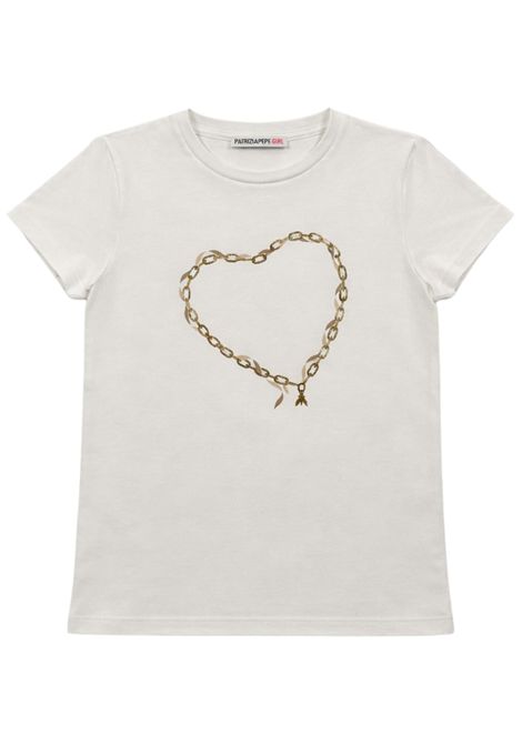 T-shirt bambina bianco/grigio in cotone Patrizia Pepe | 7M0963BIANCO/GRIGIO
