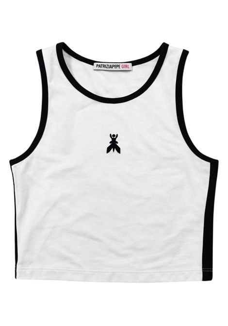 Canotta bambina bianca in viscosa Patrizia Pepe | 7M0964BIANCO