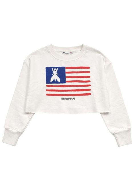 White cotton sweatshirt for girls Patrizia Pepe | 7M0974BIANCO