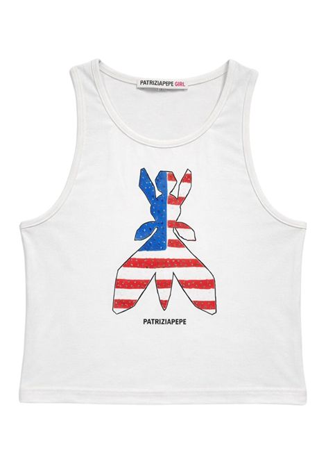 White viscose tank top for girls Patrizia Pepe | 7M0975BIANCO