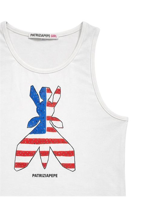 White viscose tank top for girls Patrizia Pepe | 7M0975BIANCO