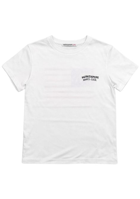 White cotton T-shirt for girls Patrizia Pepe | 7M0976BIANCO
