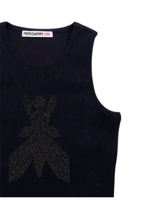 Canotta bambina nera in cotone Patrizia Pepe | 7M0977NERO