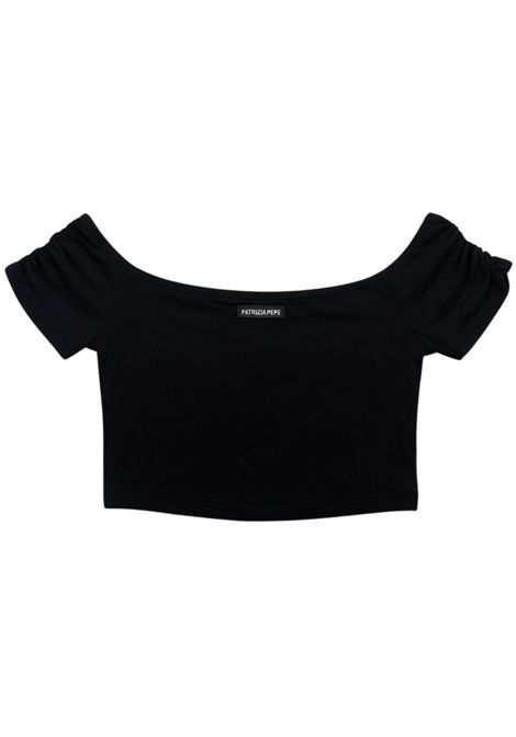 Black viscose top for girls Patrizia Pepe | 7M0981NERO