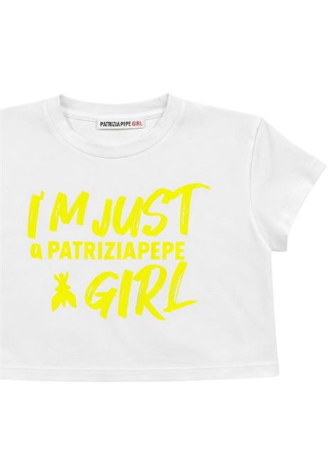 T-shirt bambina bianco/giallo in cotone Patrizia Pepe | 7M0991BIANCO/GIALLO