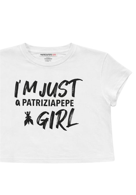 T-shirt bambina bianco/nero in cotone Patrizia Pepe | 7M0991BIANCO/NERO