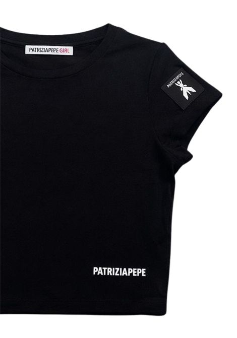 T-shirt bambina nera in viscosa Patrizia Pepe | 7M0999NERO