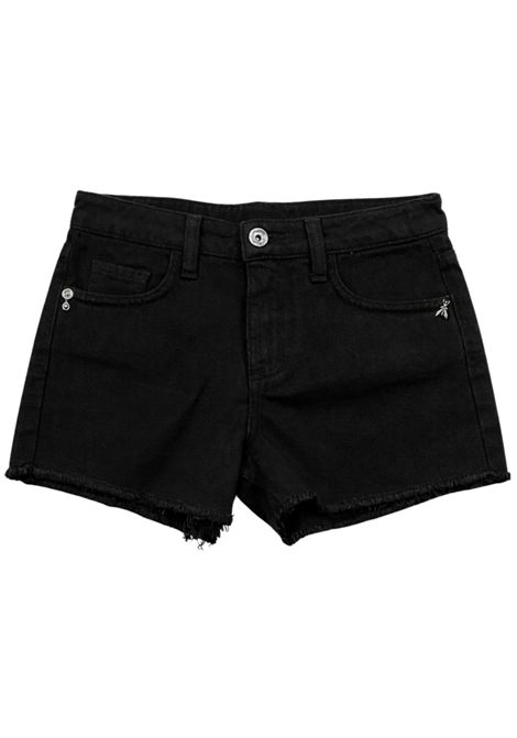 Shorts bambina nero in cotone denim Patrizia Pepe | 7P0376NERO