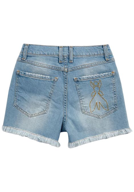 Girls' denim cotton shorts Patrizia Pepe | 7P0421DENIM MEDIO
