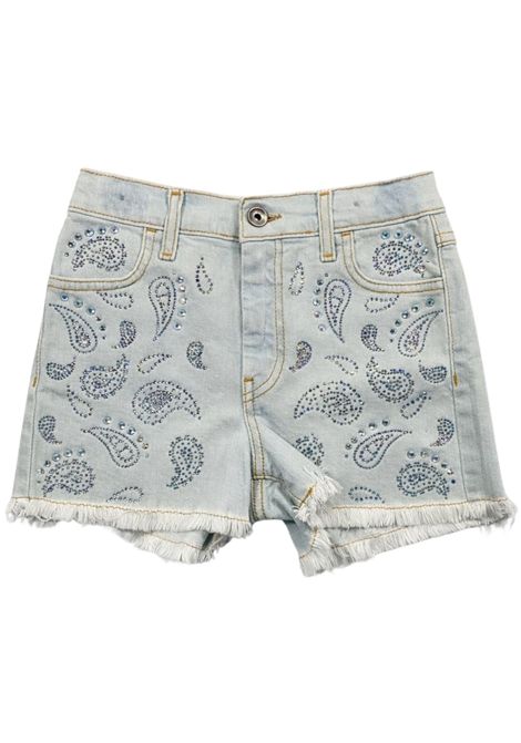 Shorts bambina in cotone denim Patrizia Pepe | 7P0434DENIM