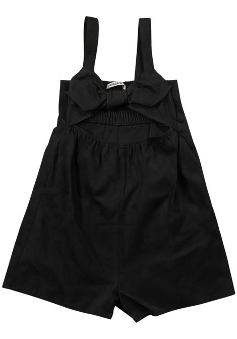 Tuta bambina nera in lino Patrizia Pepe | 7T0025NERO