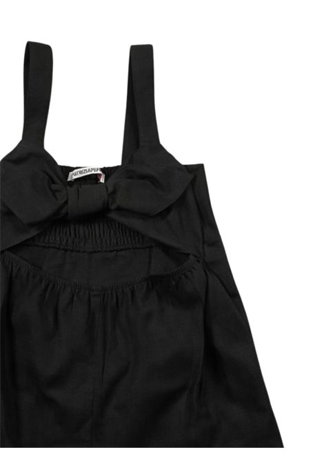Tuta bambina nera in lino Patrizia Pepe | 7T0025NERO