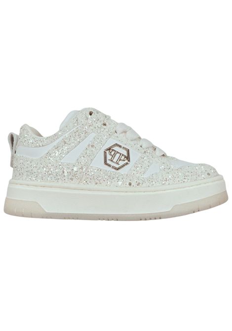 Scarpe bambina bianche in pelle Philipp Plein | 80039/PIABIANCO