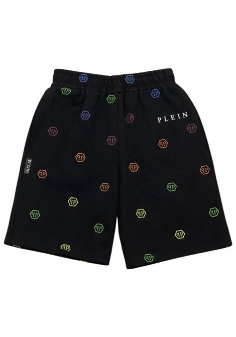 Bermuda bambino nero in cotone Philipp Plein | BBE010NERO