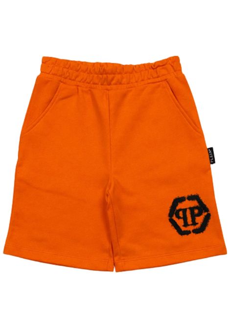 Orange cotton Bermuda shorts for children Philipp Plein | BBE017ARANCIO