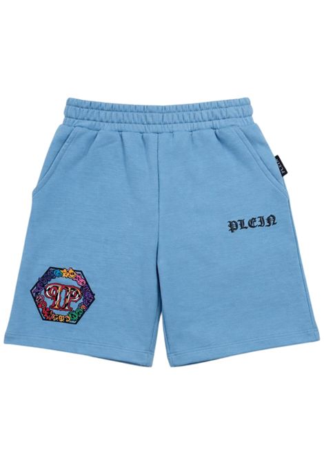 Blue cotton Bermuda shorts for children Philipp Plein | BBE041AZZURRO