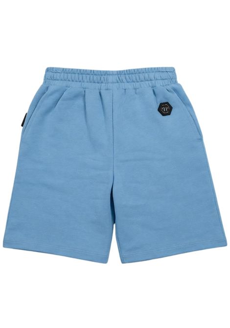 Blue cotton Bermuda shorts for children Philipp Plein | BBE041AZZURRO