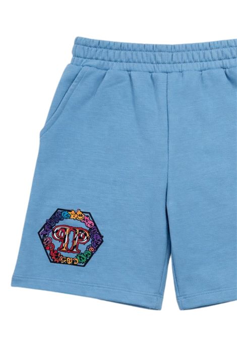 Blue cotton Bermuda shorts for children Philipp Plein | BBE041AZZURRO
