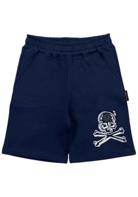 Bermuda bambino blu in cotone Philipp Plein | BBE044BLU