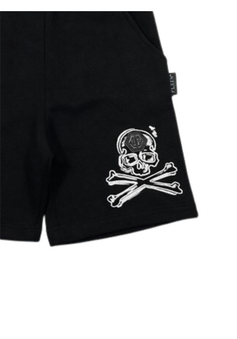 Bermuda bambino nero in cotone Philipp Plein | BBE044NERO