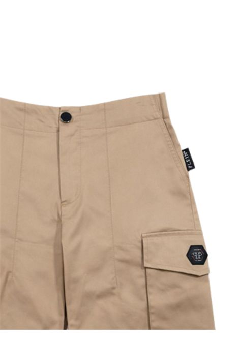 Sand-colored cotton Bermuda shorts for children Philipp Plein | BBE058SABBIA