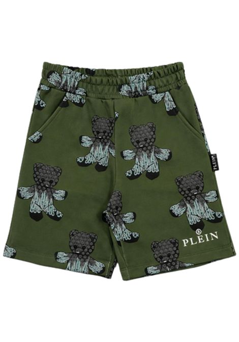 Bermuda bambino verde in cotone Philipp Plein | BBE064VERDE