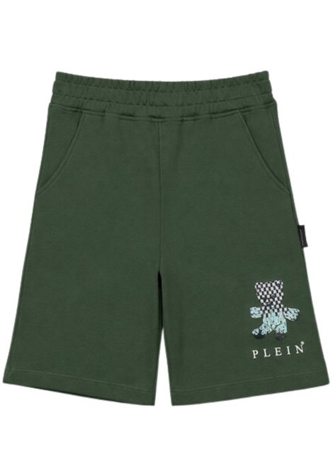 Bermuda bambino verde in cotone Philipp Plein | BBE066VERDE
