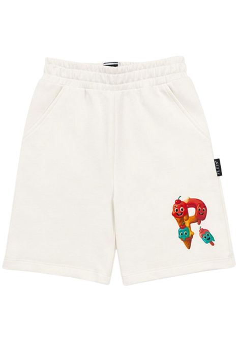 White cotton Bermuda shorts for children Philipp Plein | BBE072BIANCO